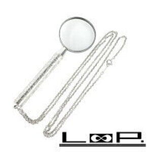 Tiffany Magnifying Glass Chain Long Necklace Silver SV
